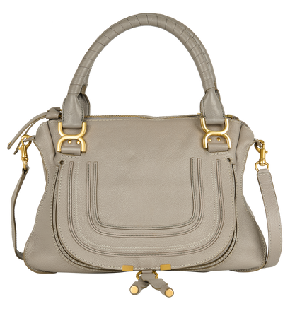 Marcie, &pound;595, Handbags, Grey, Leather, Front view